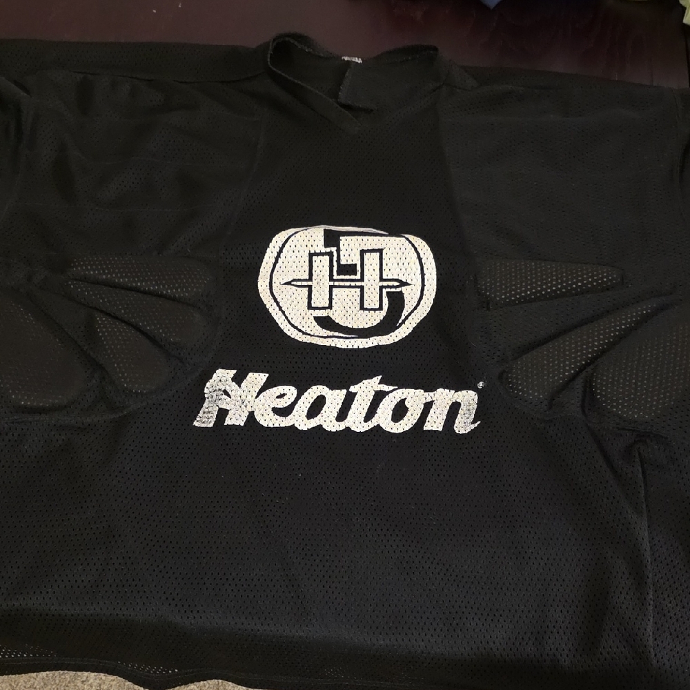 Heaton Black Mesh Hockey Padded Practice Jersey